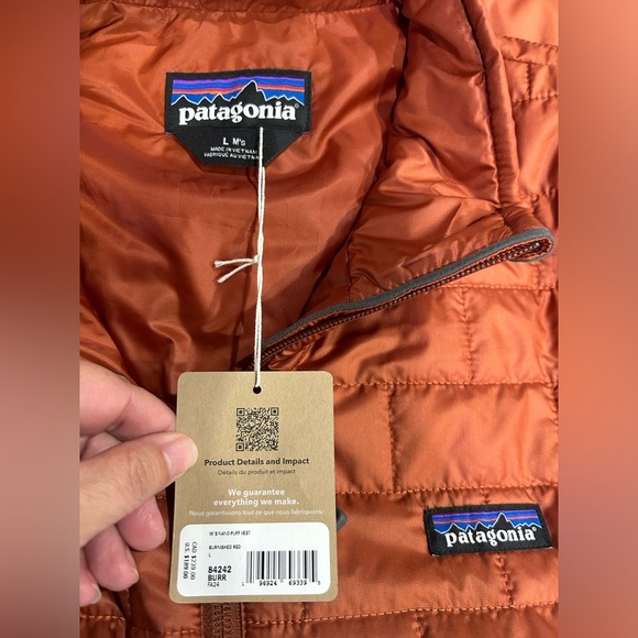 Patagonia Men’s Large Nano Puff Insulated Vest Burnished Red Puffer NWT Puffy - Picture 5 of 8